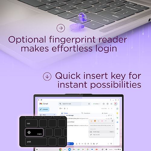 Computador Portátil Lenovo Chromebook Plus 14M9610-442 | Tátil OLED 14'' | MediaTek Kompanio Ultra 910 | 16GB | 256GB UFS - Image 12