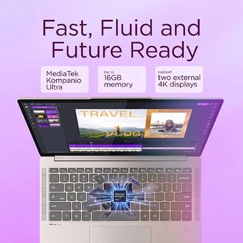 Computador Portátil Lenovo Chromebook Plus 14M9610-442 | Tátil OLED 14'' | MediaTek Kompanio Ultra 910 | 16GB | 256GB UFS - Image 7