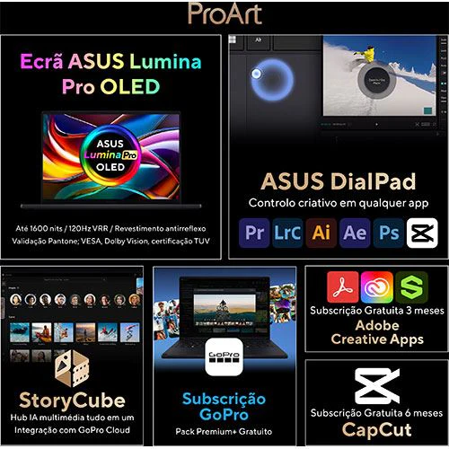 Computador Portátil Profissional ProArt PX13 - GoPro Edition | Copilot+ | OLED 13.3'' | AMD Ryzen™ AI MAX+ 395 | 128GB | 2TB SSD + Pen + Sleeve GoPro - Image 16