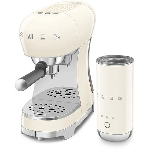 Conjunto Máquina de Café Manual + Batedor de leite Smeg Anni 50 ECF12CREU - Creme - Image 2