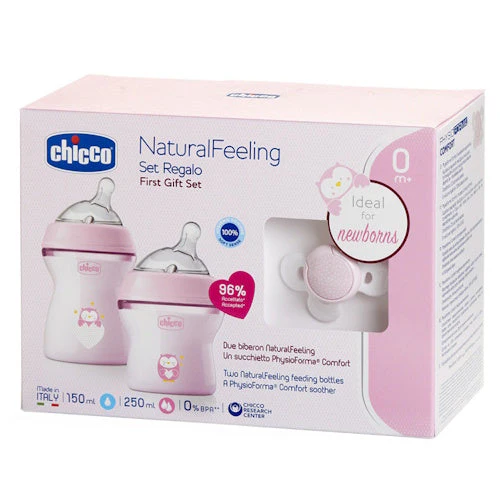Conjunto de Biberões + Chupeta Chicco NaturalFeeling Girl 0M+ - Rosa - Image 6
