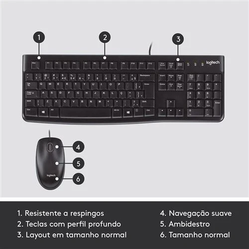 Teclado Logitech + Rato Óptico MK120 - Layout PT - Image 6