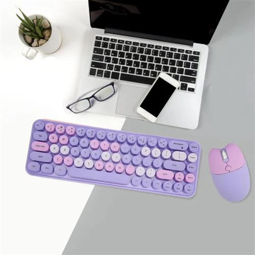 Teclado + Rato Wireless MK Plus StyleWriter Sparks TG8118SPARKS - Layout PT- Lilás - Image 3
