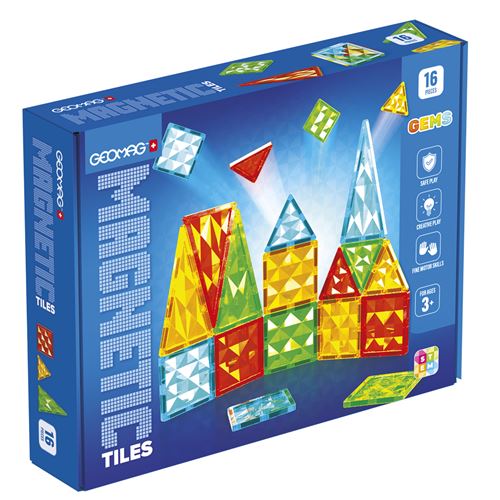 Construção Magnética Geomag Magnetic Tiles - 16 Peças Magnetizadas - Geoamg