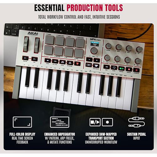Controlador Akai MPK Mini 4 - Cinzento - Image 10