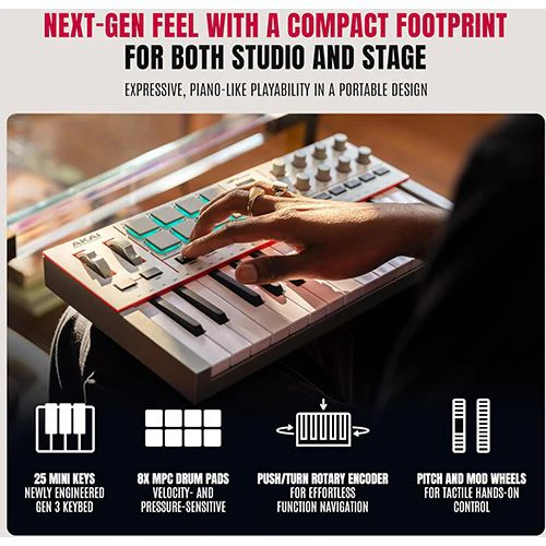 Controlador Akai MPK Mini 4 - Cinzento - Image 2