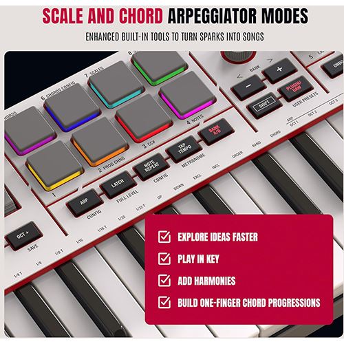 Controlador Akai MPK Mini 4 - Cinzento - Image 9