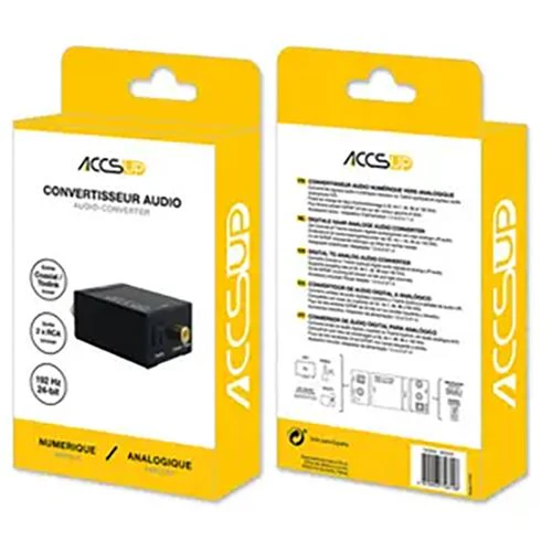 Conversor Áudio Analógioco para Digital DAC Accsup - Preto - Image 2