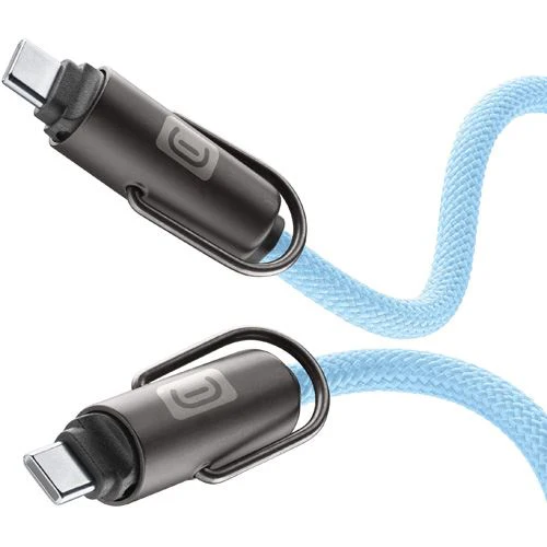 Cordão para Smartphone com Cabo USB-C Cellularline Cable Lace 1.2m - Azul - Image 3