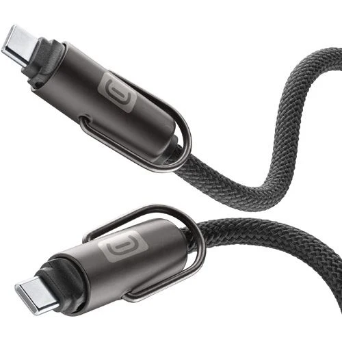 Cordão para Smartphone com Cabo USB-C Cellularline Cable Lace 1.2m - Preto - Image 3