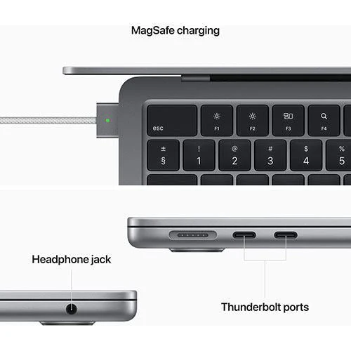 MacBook Air 13'' | 2022 | M2 | 8GB | 1TB SSD | GPU 10-Core | AC USB-C 67 W | Cinzento Sideral - Image 6
