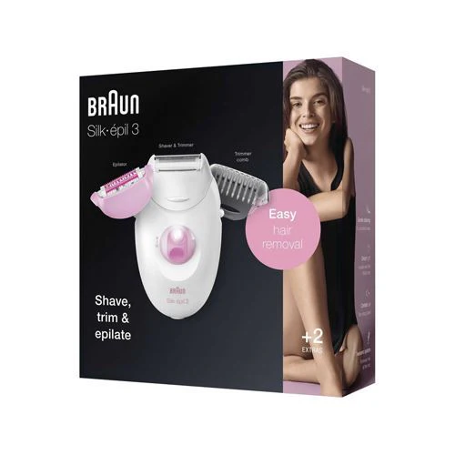 Depiladora Arranque Braun Silk-Épil S3 3270- Branco / Rosa - Outlet - Grade A - Image 2