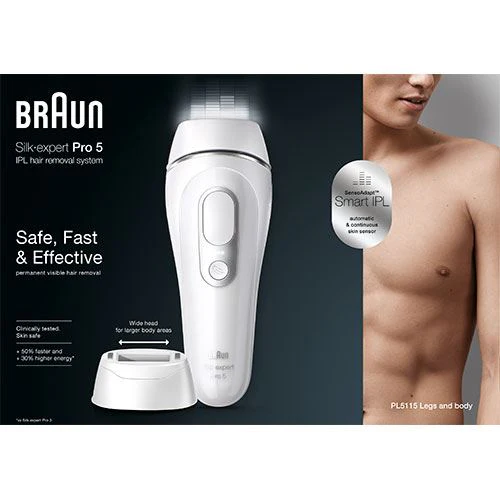 Depiladora de Luz Pulsada - IPL Braun Silk-Expert Pro 5 PL5115 - Dourado e Prateado - Image 4