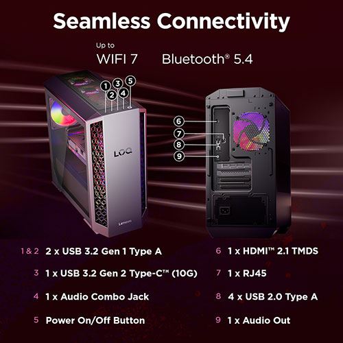 Desktop Gaming Lenovo LOQ Tower 26ADR10-937 | GeForce RTX 5070 | AMD Ryzen™ 7 8745HX | 32GB | 1TB SSD - Image 11