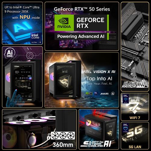 Desktop Gaming MSI MEG Vision X AI 2NVZ9 | Intel® Core™ Ultra 9 285K | NVIDIA® GeForce RTX™ 5090 | 64GB | 2TB SSD - Image 6