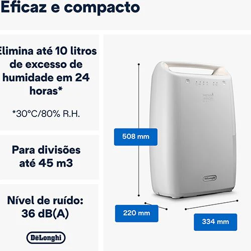Desumidificador Multifunções De’Longhi  AriaDry DEXD210SF 10L/dia - Branco - Image 2