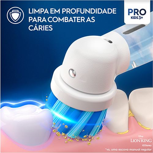 Escova de Dentes Elétrica Criança Oral-B Pro Kids 3+ - Lion King + Estojo - Image 2