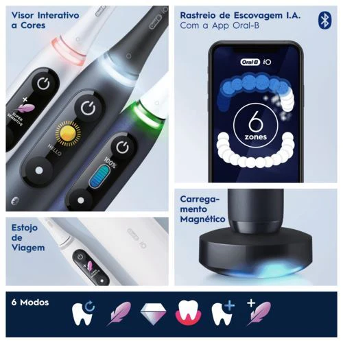Escova de Dentes Elétrica Oral-B Io 8S + Estojo de Viagem - Preto - Outlet - Grade A - Image 3
