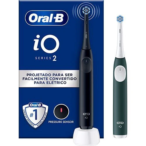 Escova de Dentes Elétrica Oral-B Io 2 | Preto/Verde Escuro - 2 Unidades - Outlet - Grade A