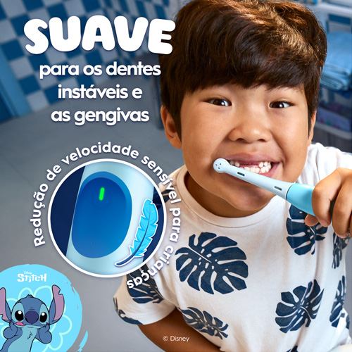 Escova de Dentes Elétrica Oral-B iO Kids Stitch + Estojo de Viagem - Azul claro - Image 4