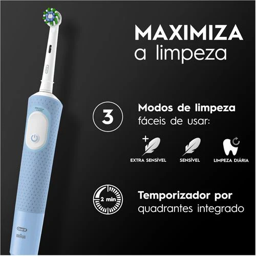 Escova de Dentes ElétricaOral-B Vitality Pro Cross Action - Azul - Image 3