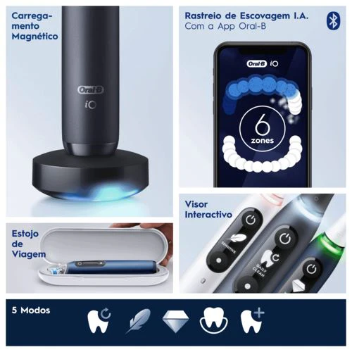 Escova de Dentes Elétrica Oral-B iO 7W + Estojo de Viagem - Branco - Image 3