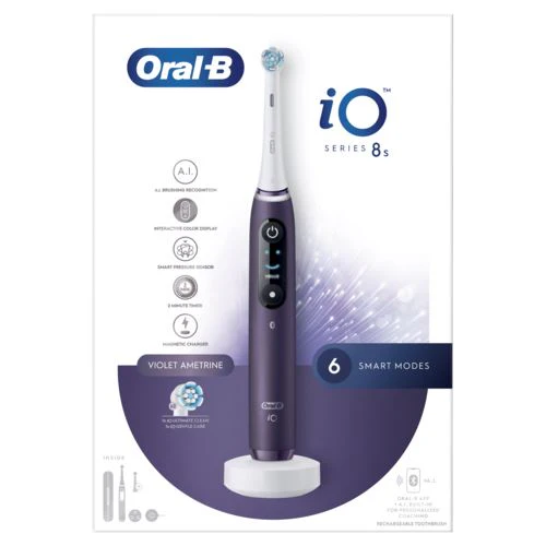 Escova de Dentes Elétrica  Oral-B iO 8S + Estojo de Viagem - Violeta - Image 2