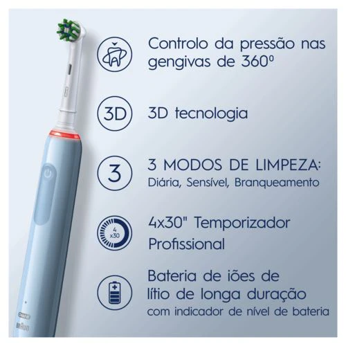 Escova de Dentes Elétrica Oral-BPro 3 3700 - Azul - Image 3