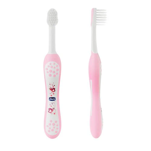 Escova Chicco Primeiros Dentes de Leite - Rosa - Artsana - Image 3