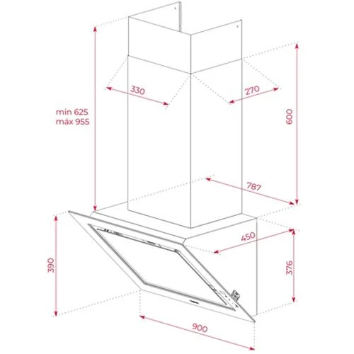 Exaustor de Parede Teka DLV 99677 TOS BK | 90x45 cm | 920 m³/h | A+++ | Preto - Image 8