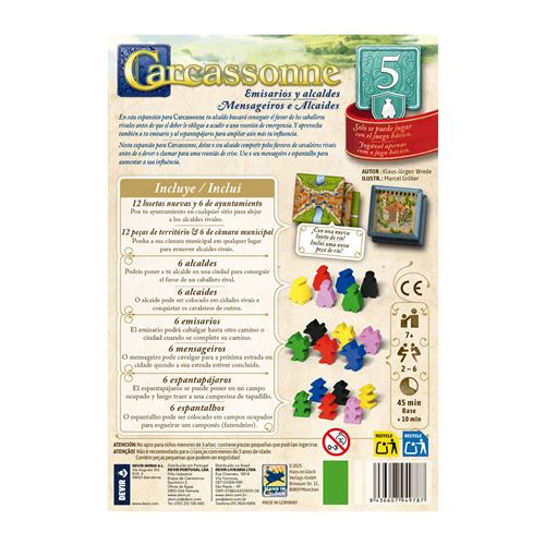 Expansão para Jogo de Tabuleiro Carcassonne: Mensageiros e Alcaides - Devir - Image 3