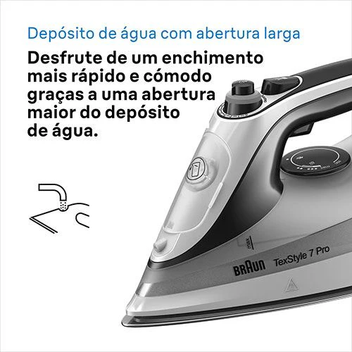 Ferro a Vapor Braun SI 7149 WB | 2200W | 50g/min - Branco e Preto - Image 7