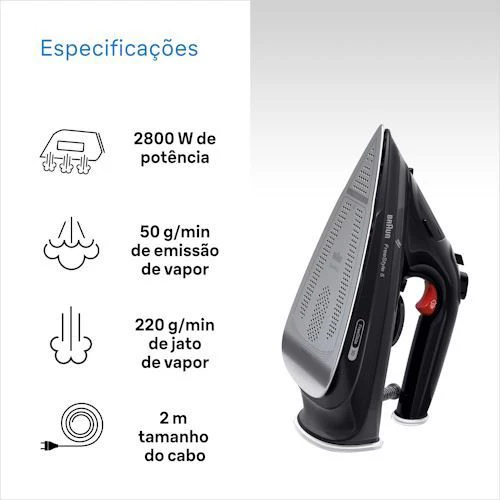 Ferro a Vapor Braun TexStyle 5 SI5088BK - Preto - Outlet - Grade A - Image 4