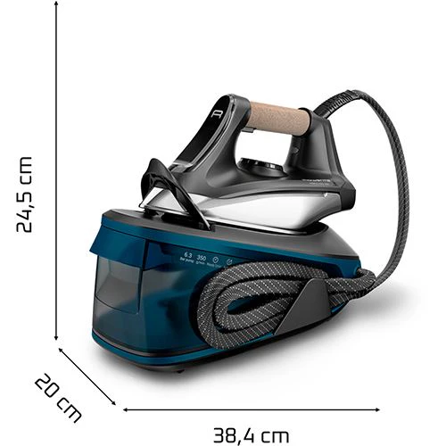 Ferro com Caldeira Rowenta Force Pro 350 VR7444F0 | 2400 W | 350 g/min | 6,3 bar | 1,4 L - Preto |  Azul - Image 2