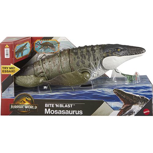 Figura Dinossauro Jurassic World Saga: Mosasaurus Bite'N Blast - Mattel - Image 3