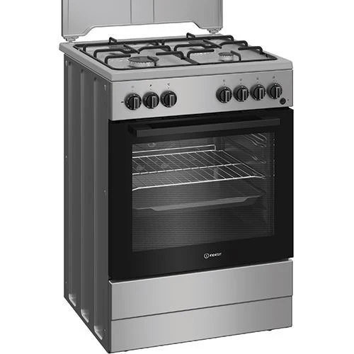 Fogão a Gás Natural com Forno Elétrico Indesit I6G3PMS | 85x60x60 cm | 4 Bocas | a | Inox - Outlet - Grade B - Image 4