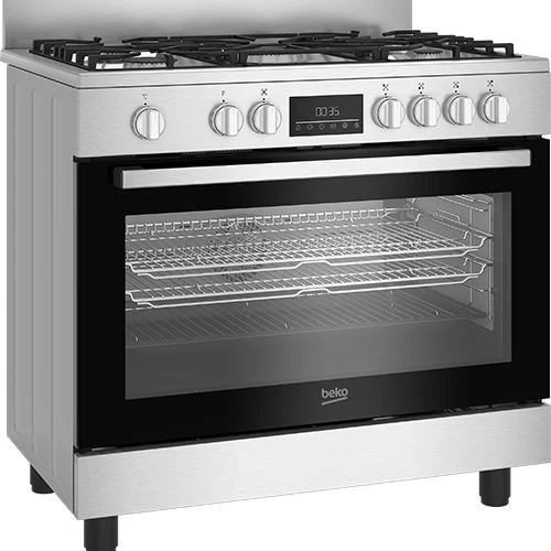 Fogão Misto Gás Natural e Elétrico Beko BGM 11226 EX | 90x90x60 cm | 5 Bocas | A+ | Aço inoxidável