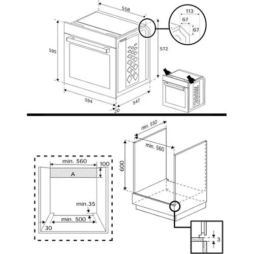 Forno Elétrico Indesit IB 25RE X | Hidrolítico | 66 L | 59.4 cm | A | Inox - Image 7