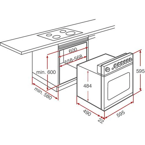 Forno Elétrico Teka HE 435 ME | 59 L | 59.5 cm | A | Aço inoxidável - Image 2