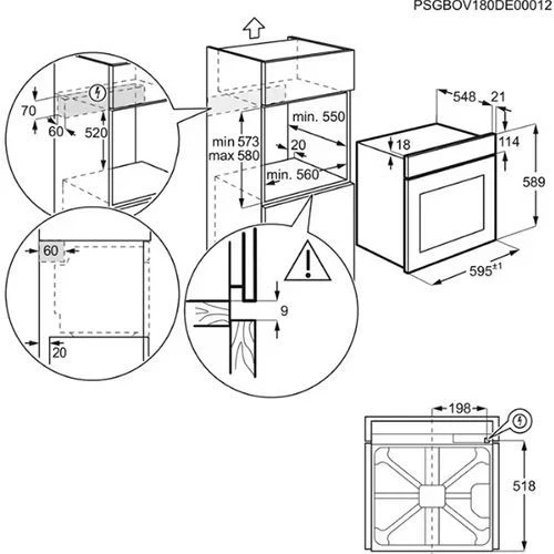 Forno Elétrico AEG TU5PB43SM | Pirolítico | 72 L | 59.5 cm | A++ | Inox - Outlet - Grade A - Image 5