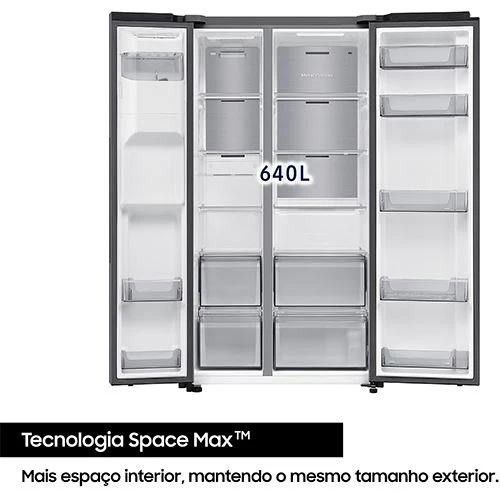 Frigorífico Americano Samsung RS70F64KEFEF | 178.4x91.2x72.6 cm | 640 L | E | Preto - Image 8