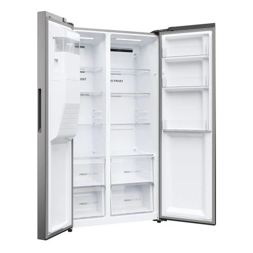 Frigorífico Americano Haier HSR5918DIMP | 177,5x90,8x65,9 cm | 511 L | D | Platina, Aço inoxidável - Image 6