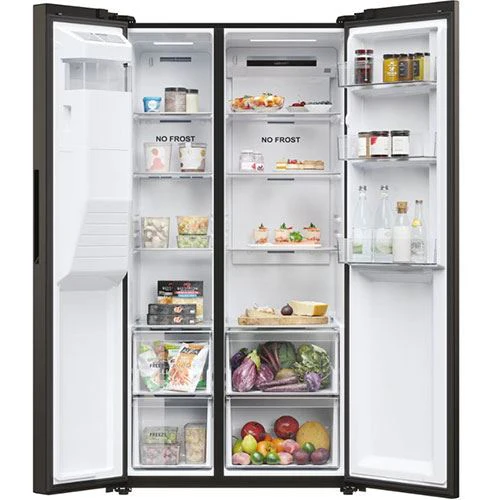 Frigorífico Americano Haier HSR5918DIPB | 177.5x90.8x65.9 cm | 511 L | D | Preto - Image 2