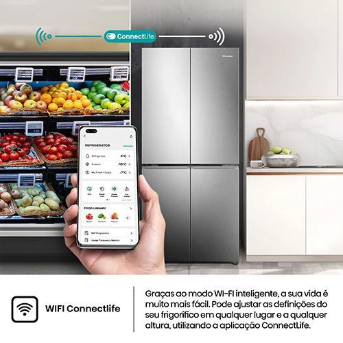 Frigorífico Americano Hisense RQ5P470SEIE | 178,5x79,4x69,8 cm | 483 L | E | Look Inox - Outlet - Grade C - Image 11