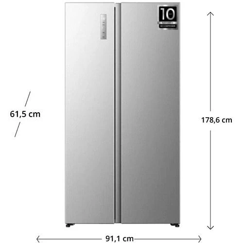 Frigorífico Americano Hisense RS3P558NEIE | 178.6x91.1x61.5 cm | 544 L | E | Look inox - Image 3