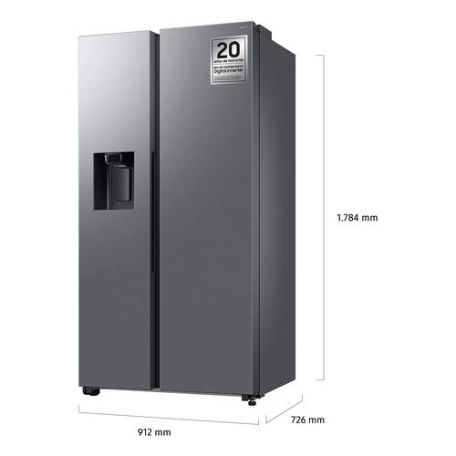 Frigorífico Americano Samsung RS70F64KDT | 178x91,2x72,6 cm | 640 L | D | Aço inoxidável - Image 2