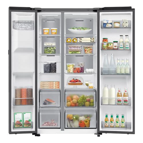 Frigorífico Americano Samsung RS90F64EDT | 178x91,2x72,6 cm | 621 L | D | Aço inoxidável - Image 7