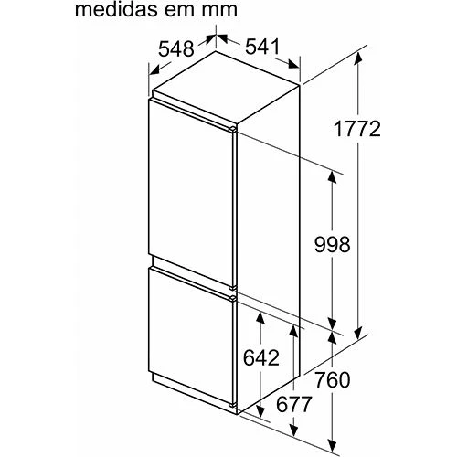 Frigorífico Combinado Encastrável Siemens KI86V5SE0 iQ100 | 177,2x54,1x54,8 cm | 267 L | E | Branco - Image 10