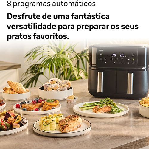 Fritadeira AirFryer Braun TD 3030 BK TwinCook 3 8L - Preto - Outlet - Grade A - Image 2
