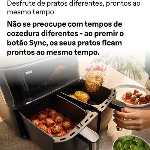 Fritadeira AirFryer Braun TD 3030 BK TwinCook 3 8L - Preto - Outlet - Grade A - Image 4